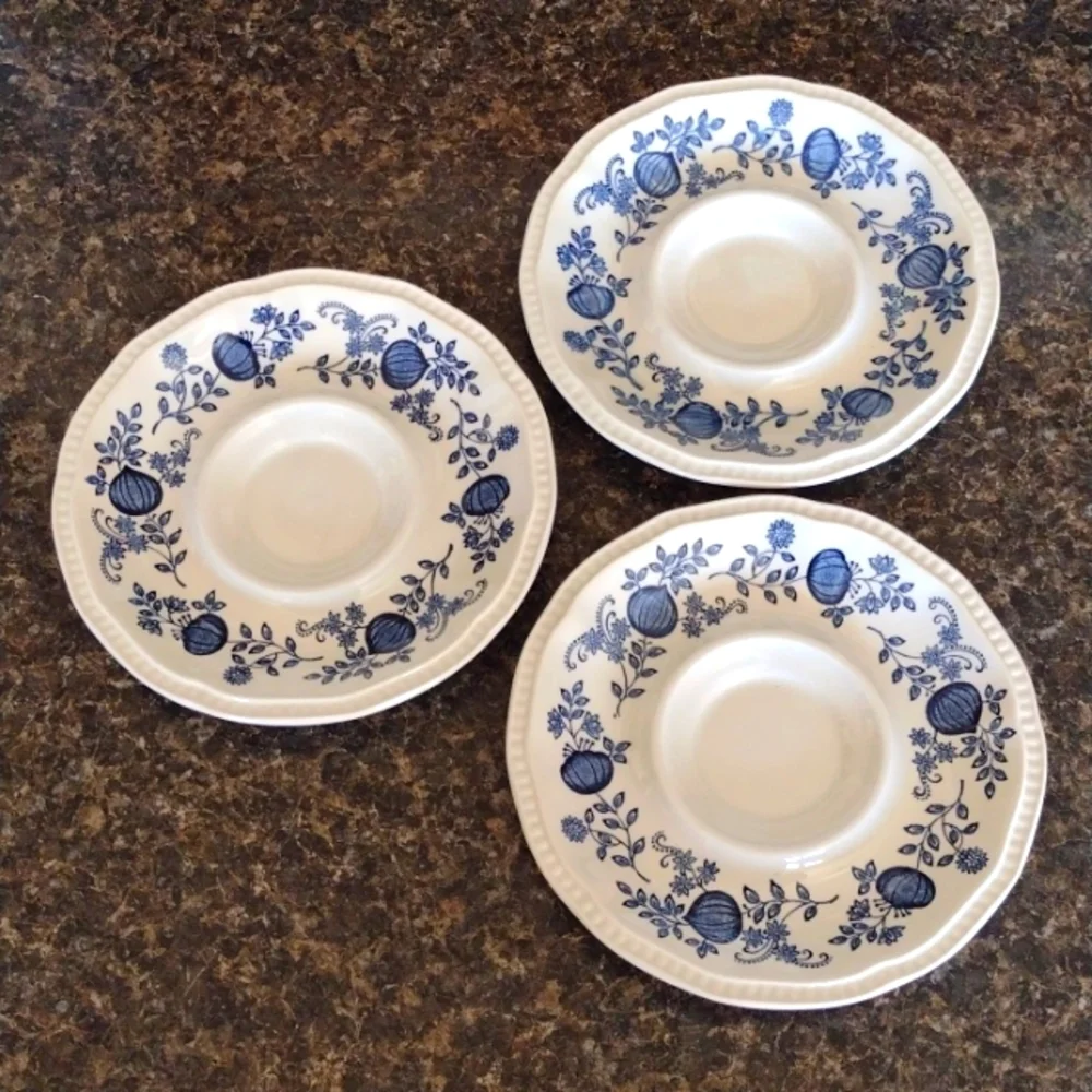Kensington Ironstone England tea cup saucers set of 3